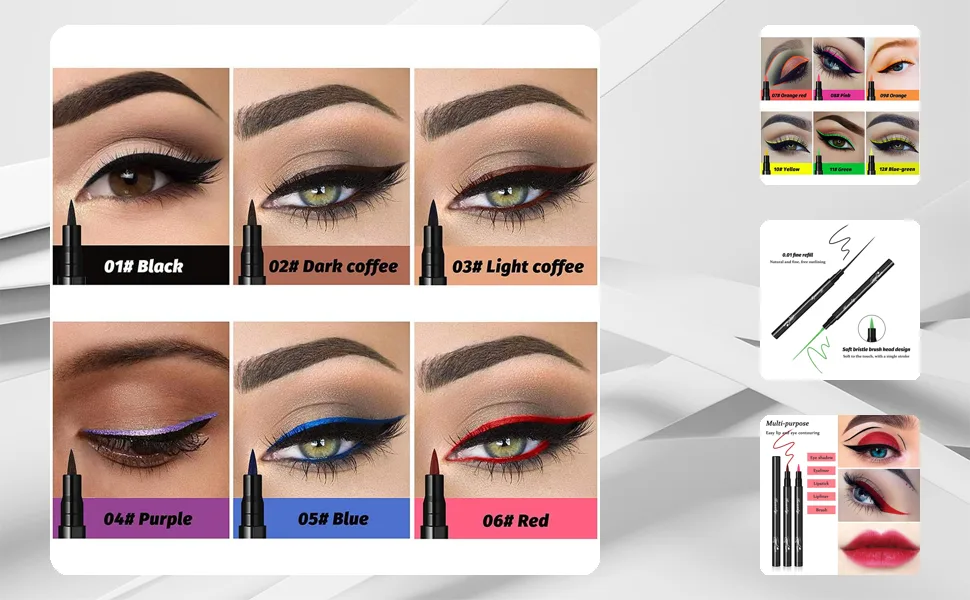 12 Colors Matte Liquid Eyeliners Set Colored Pens Long Lasting Waterproof Smudge Proof Liquid Pens (color) - 10167846-1