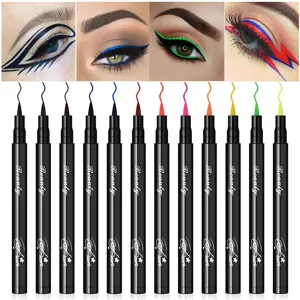 12 Colors Matte Liquid Eyeliners Set Colored Pens Long Lasting Waterproof Smudge Proof Liquid Pens (color) - product information 2