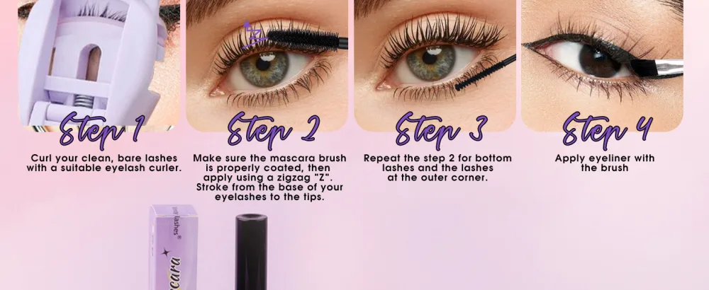 Wendy Lashes Mascara Set - Volumizing and Lengthening with Precision Brush for Ultimate Definition Double-Ended Design Lower Lash Mascara Included - Black 6 mL & 4 mL - product information 6
