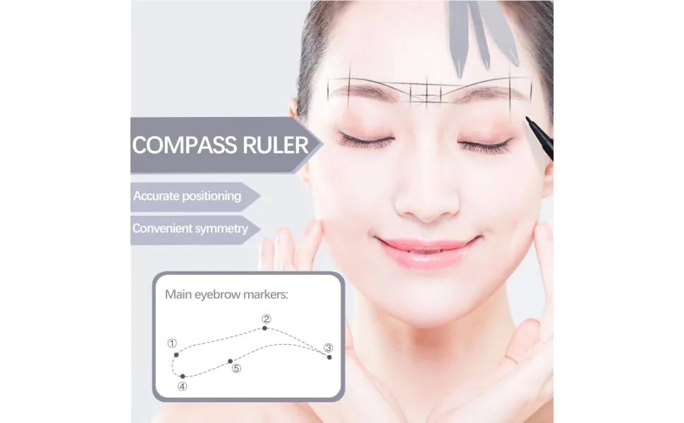 DRESSOOS 1pc Balance Ruler Makeup Tools Stencil Template Measuring Tool Girl Travel Positioning Ruler - product information 5