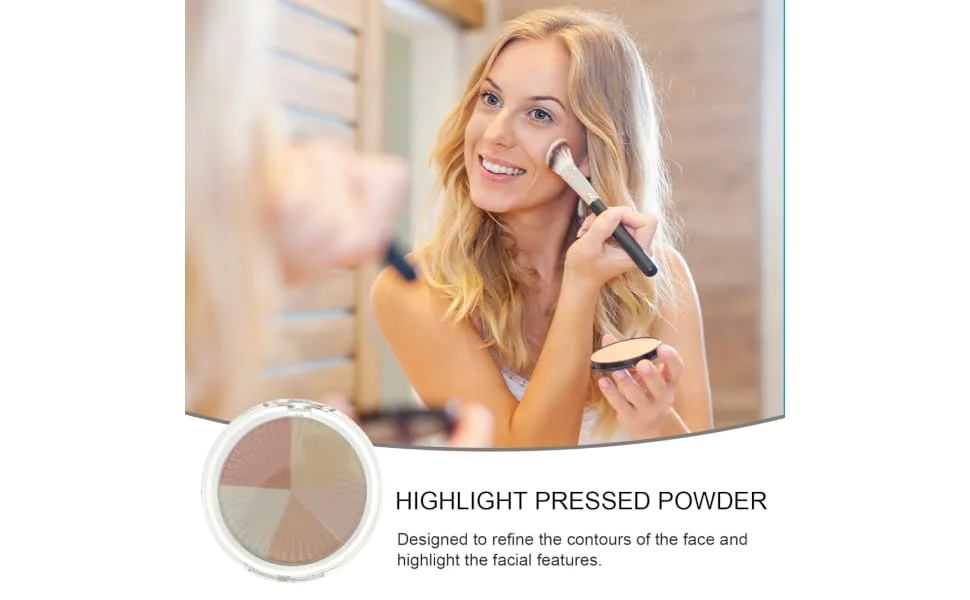 WOONEKY 1 Box Highlight Powder Pressed Powder Highlighter Shimmering Skin Highlighter Plastic Shell - product information 1
