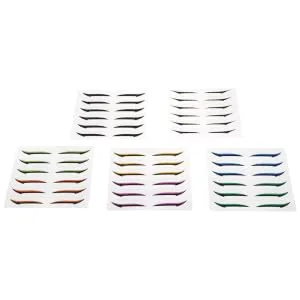 PLAFOPE 72 Pairs Glitter Eyeliner Reusable Eyeliner Sticker Instant Eyeliner Stickers Double Side Tape - product information 4
