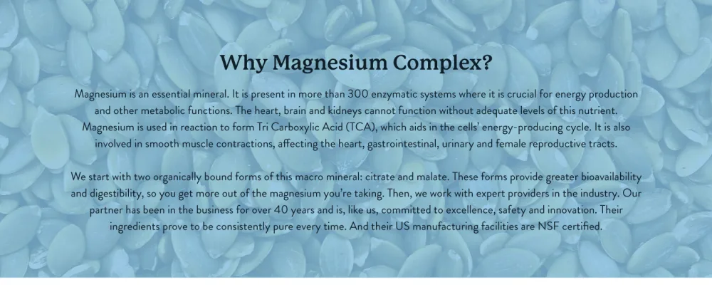 Nature's Sunshine Magnesium Complex 100 capsules - Why mag complex
