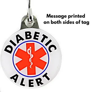 Diabetic Alert Tags. Double Sided. All-Metal. (2 Piece Set.) - Diabetic tag