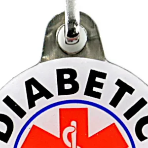 Diabetic Alert Tags. Double Sided. All-Metal. (2 Piece Set.) - metal tag