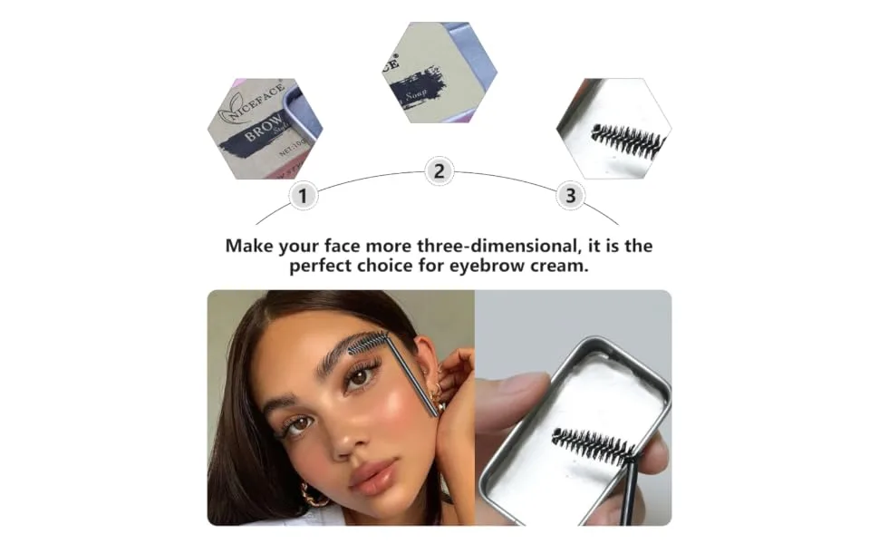 Outanaya 2 Sets Eyebrow Soap Eyebrow Styling Cream Woman Brow Soap Brow Cream Cosmetic Supplies Gel Texture - product information 5