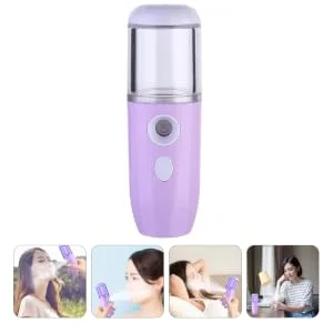 Gogogmee 1pc Hydrating Instrument Mini Steamer Face Steamer Mini Nanometer Moisture Spray Portable Abs Purple - product information 2