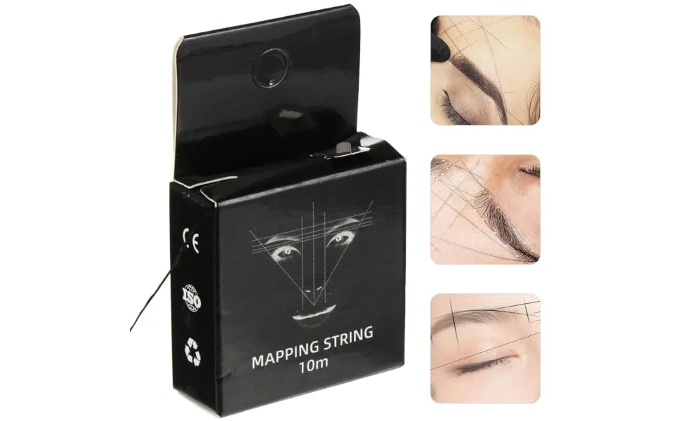 Outanaya Brow Mapping Thread Ink Pattern Embroidery Thread Ruler Brow Stencil Mapping Eyebrow Tool Eyebrow Thread Draw a Line - product information 2