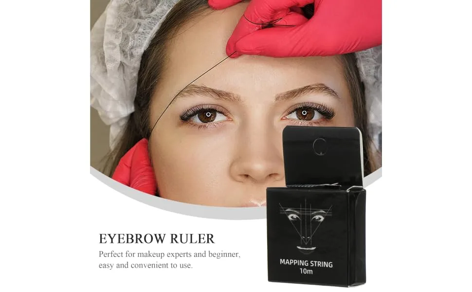Outanaya Brow Mapping Thread Ink Pattern Embroidery Thread Ruler Brow Stencil Mapping Eyebrow Tool Eyebrow Thread Draw a Line - product information 5
