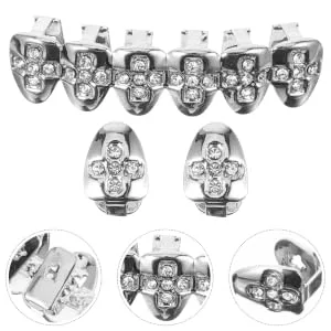 Anneome 1 Set Braces Grill Braces Brackets for Decor Gilded Men and Women Barbecue Set - product information 7