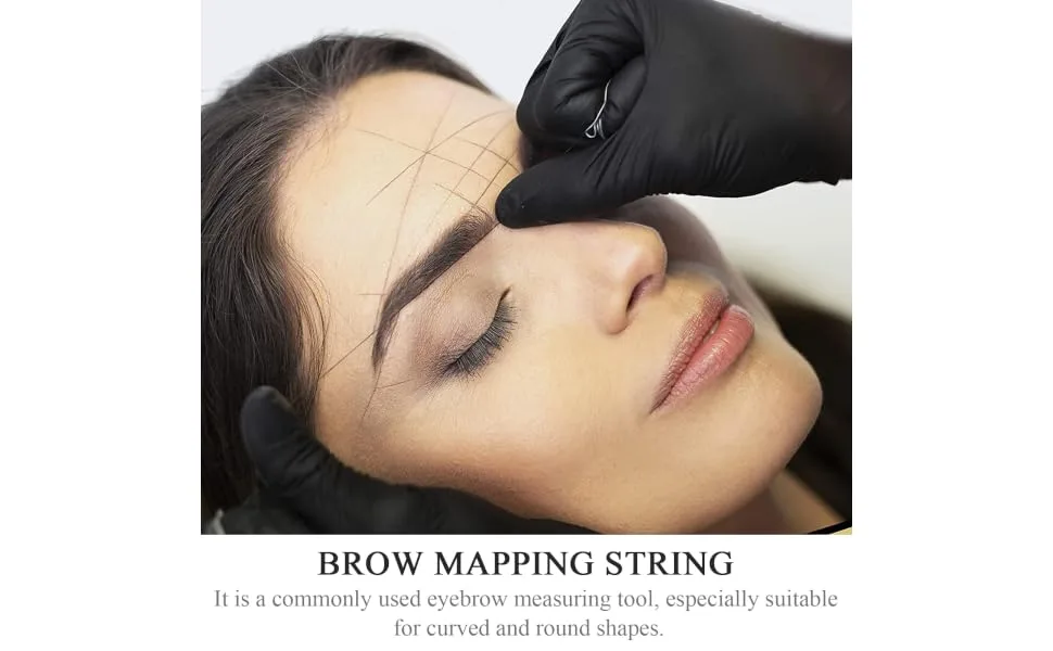 Gogogmee Measurement Tool String Ink Line Box Ink Line Ruler Eyebrow Ruler Eyebrow Line Meters Mee Brow Mapping Bottled Vial 6.5x2.6cm Brown - product information 3