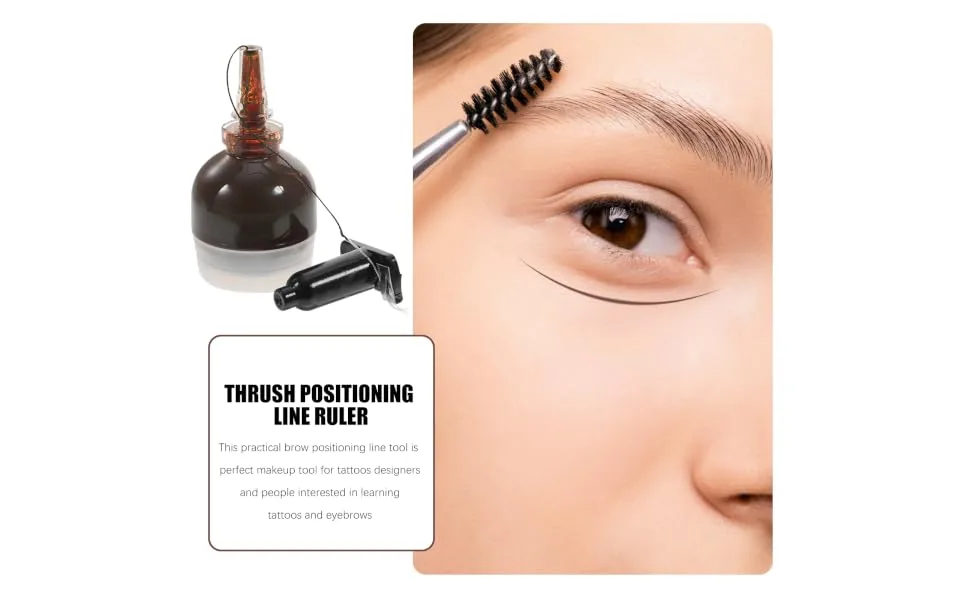 Gogogmee Measurement Tool String Ink Line Box Ink Line Ruler Eyebrow Ruler Eyebrow Line Meters Mee Brow Mapping Bottled Vial 6.5x2.6cm Brown - product information 6