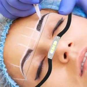 1 Set Arch Embroidery Eyebrow Ruler Brow Template Eyebrow Shaping Kit Level Ruler Alloy - product information 3