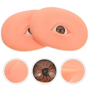 Gogogmee Lash Practice Mold 1 pair Models Eye Eyebrow Practice Model Silicone Skin Makeup Eyeshadow Training Boards 7.70X5.70X1.50CM As Shown - product information 3