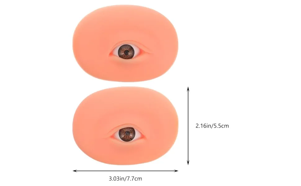 Gogogmee Lash Practice Mold 1 pair Models Eye Eyebrow Practice Model Silicone Skin Makeup Eyeshadow Training Boards 7.70X5.70X1.50CM As Shown - product information 5