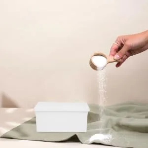 Outanaya Box Sheet Laundry Storage Box Laundry Beads Large Capacity Bucket Laundry Powders Holder 16.8X11X7.5CM White - product information 3