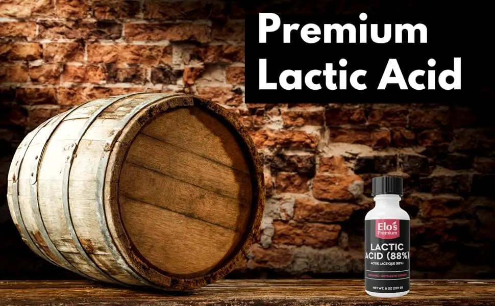 Lactic Acid 88% (8 oz) | Food Grade & Non GMO | Used for Baking Brewing and More | Used as pH Adjusting or Correcting Agent | by Elo s Premium - Lactic Acid