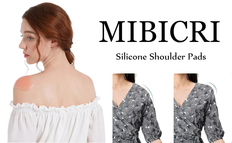 MIBICIRI 2 Pairs Silicone Shoulder Pads Soft Reusable Shoulder Enhancer Invisible Shoulder Pads (Skin Color) - Silicone Shoulder Pads