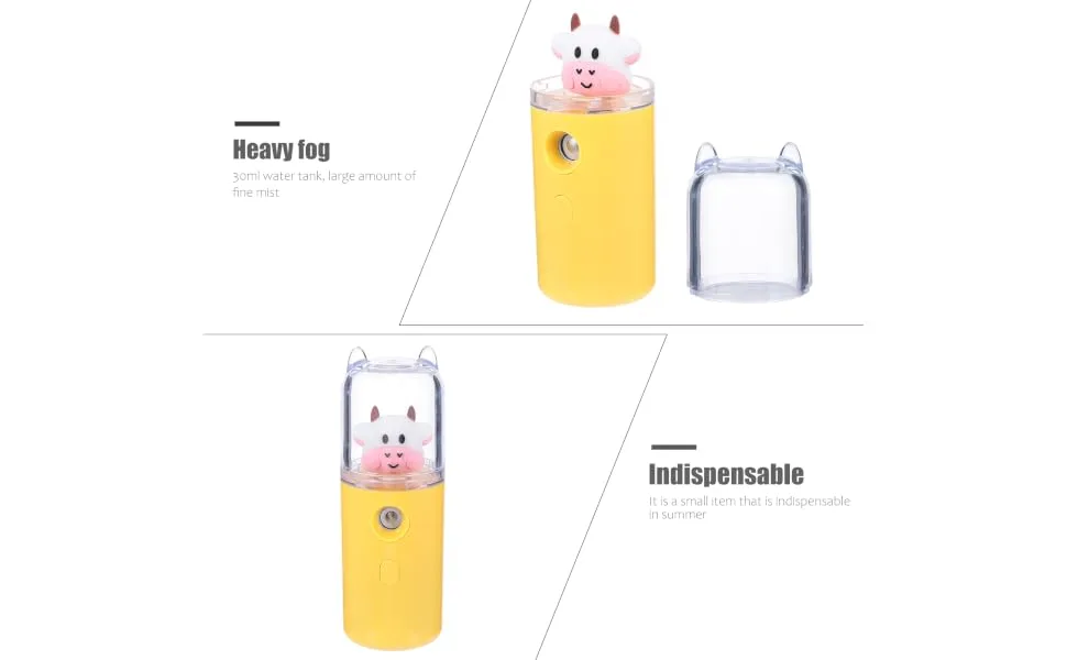 Moisturizer Air Diffuser Small Humidifier Plant Pocket Size Humidifier Face Steamer 3.8x3.8x10.8cm Yellow - product information 5