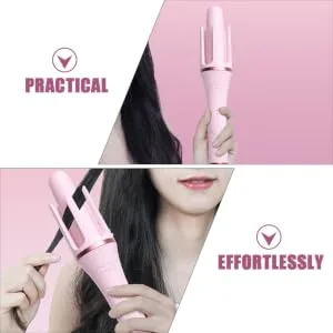 PLAFOPE Fully Automatic Hair Curling Iron Curler Hair Rollers Crimper Hair Tool Curling Wand Abs Pink - product information 1