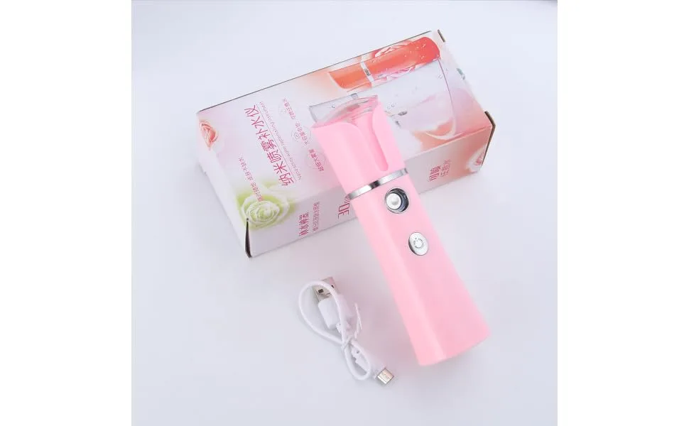 FOYTOKI 1pc Facial Spa Steamer Spray Cleaner Pore Cleaner Pink Handheld Spray 14.10X4.00X4.00CM - product information 1