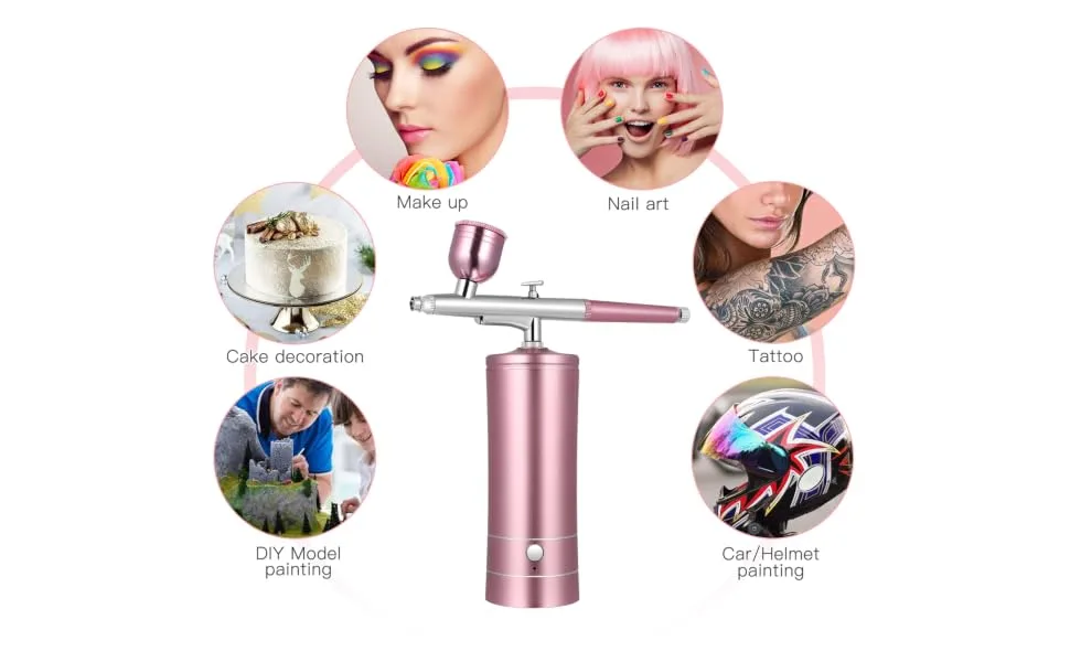 HAPINARY 1 Set ( usb) Airbrush for Nails Handheld Cordless Airbrush Air Brush Aluminum Alloy - product information 4