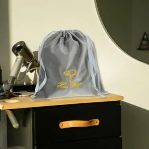 HAPINARY Travel Drawstring Bag Hair Tool Travel Bag Grey Fabric Bag for Hair Dryer - product information 2