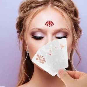 IWOWHERO 1 Set Hanfu Forehead Patch Facial Painting Stencils Mini Makeup Puff Birth Stencil White Pvc - product information 3