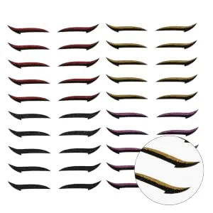 FOYTOKI 20 Pairs Eyeshadow Stickers Face Makeup Stickers Face Glitter Stickers Eyeliner Stencil Sticker Glue - product information 1
