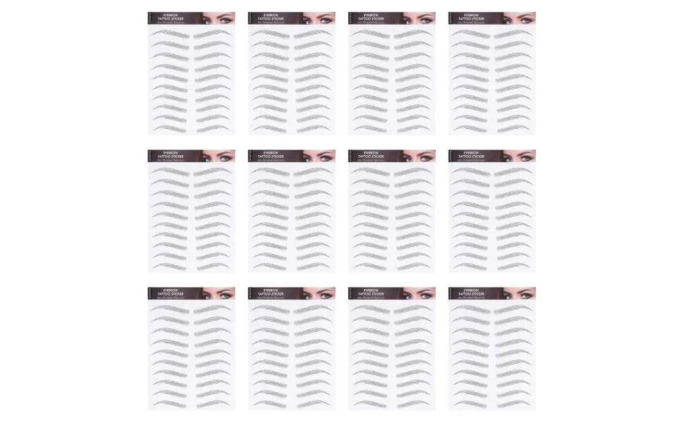 Gogogmee 12 Sheets False Eyebrows for Men Waterproof Stickers Black Sticker Fake Eyebrows 21x15cm Black - product information 6