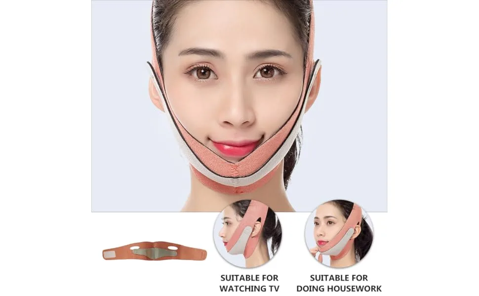 WOONEKY Thin Face Belt Chin Reducer Patch Lifting Bandage Facial Spandex Orange - product information 1