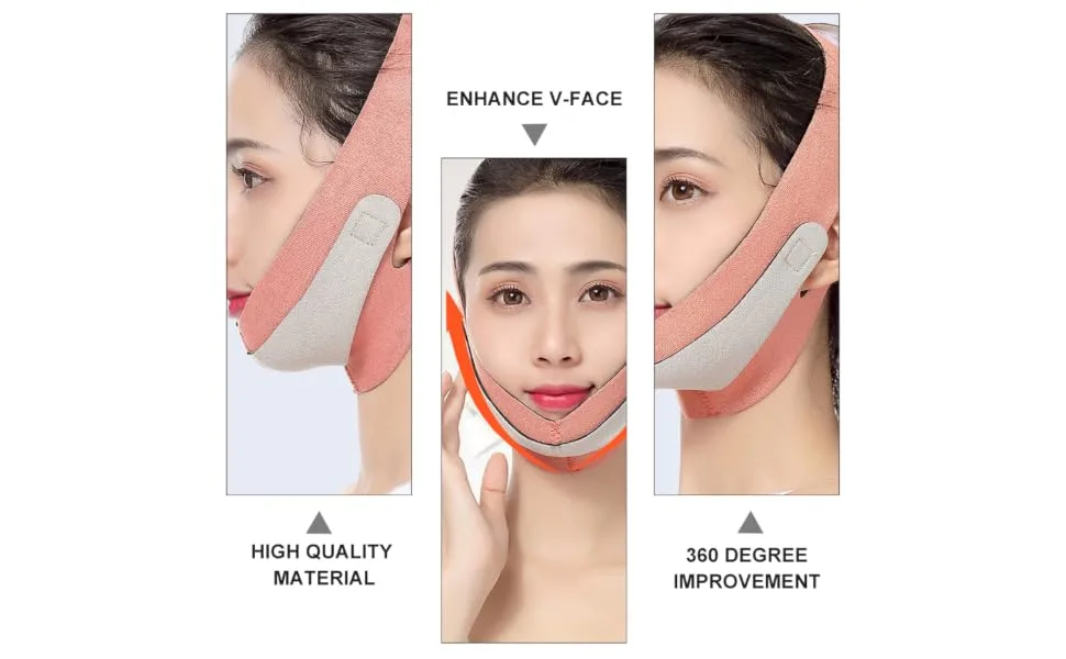 WOONEKY Thin Face Belt Chin Reducer Patch Lifting Bandage Facial Spandex Orange - product information 5