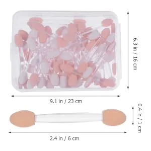 WOONEKY 5 Boxes Double Ended Eyeshadow Brush Sponge Applicator Make up for Face Plastic - product information 2