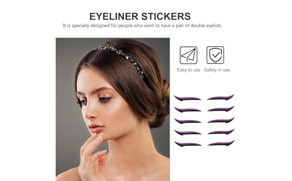 Outanaya 40 pairs Reusable Stickers Tools Makeup Eyelid Eyeliner Plastic Skin Eye Double Tapes Shadow - product information 4