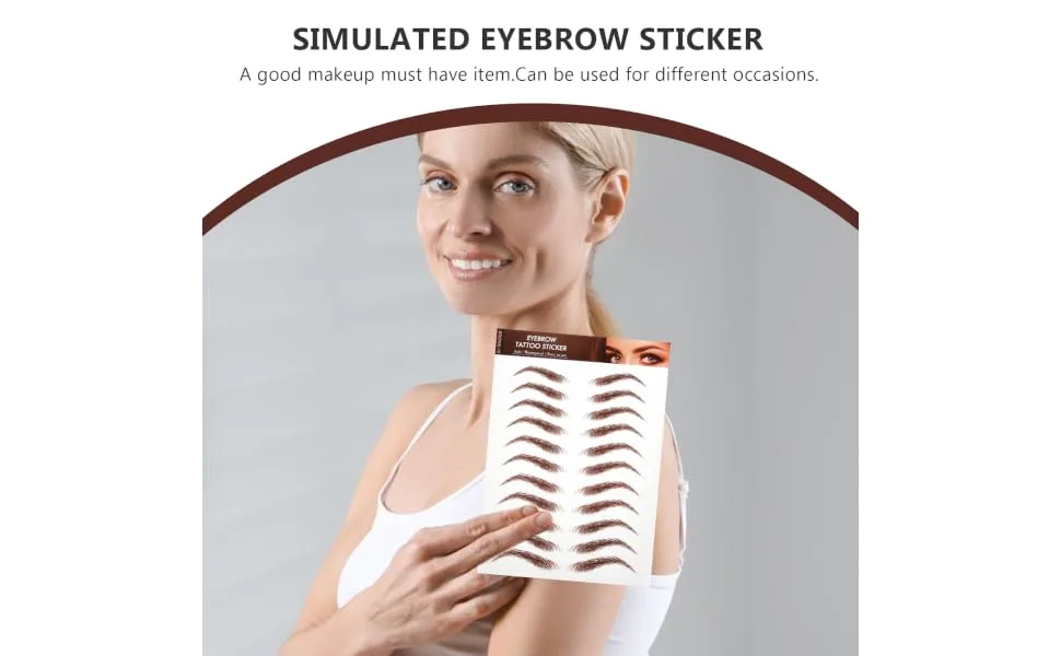 Outanaya 5 Sheets Eyebrow Stickers Eyebrows Makeup Sticker Authentic Eyebrow Makeup Eyebrow Fake Eyebrows - product information 6