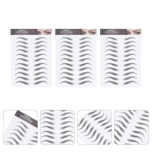 FOYTOKI 3 Sheets false eyebrows for men Transfer stickers stickers eyebrow peel off black 21x15cm Black 2 - product information 1