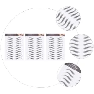 FOYTOKI 3 Sheets false eyebrows for men Transfer stickers stickers eyebrow peel off black 21x15cm Black 2 - product information 3