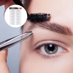 FOYTOKI 3 Sheets false eyebrows for men Transfer stickers stickers eyebrow peel off black 21x15cm Black 2 - product information 4