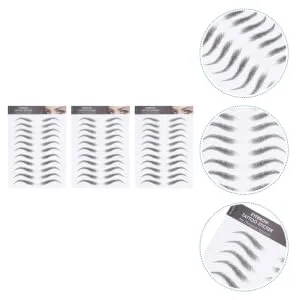 FOYTOKI 3 Sheets false eyebrows for men Transfer stickers stickers eyebrow peel off black 21x15cm Black 2 - product information 5