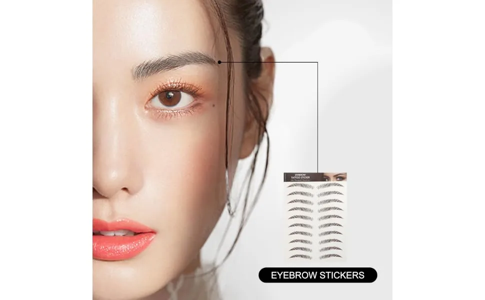 Outanaya 9 Sheets Waterproof Eyebrow Stickers Makeup Brow Sticker Makeup Tools 6d Make up Transfer Stickers - product information 1