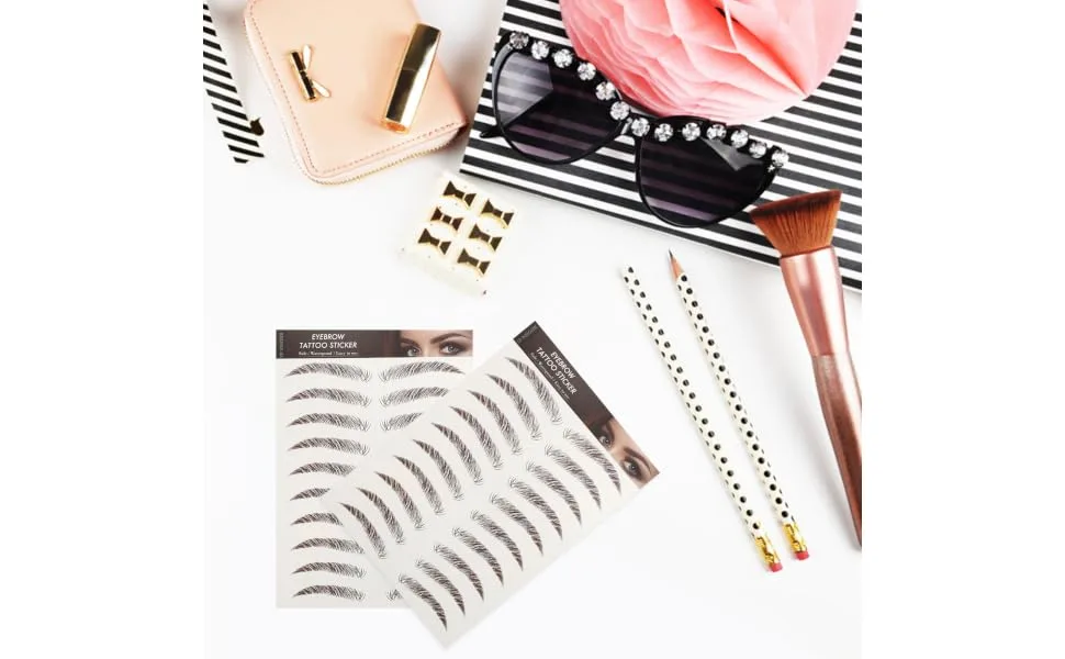 Outanaya 9 Sheets Waterproof Eyebrow Stickers Makeup Brow Sticker Makeup Tools 6d Make up Transfer Stickers - product information 2