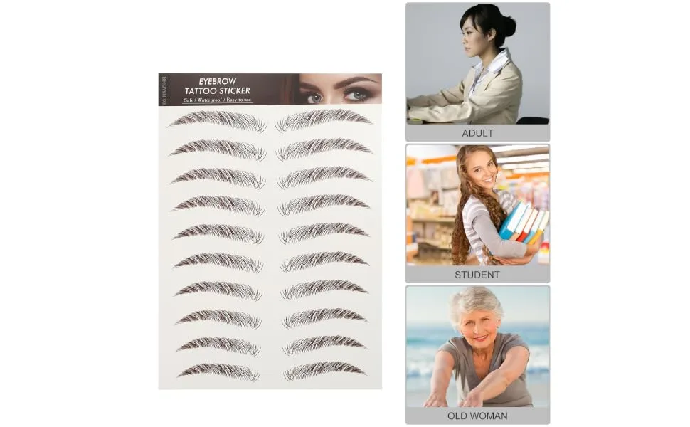 Outanaya 9 Sheets Waterproof Eyebrow Stickers Makeup Brow Sticker Makeup Tools 6d Make up Transfer Stickers - product information 3
