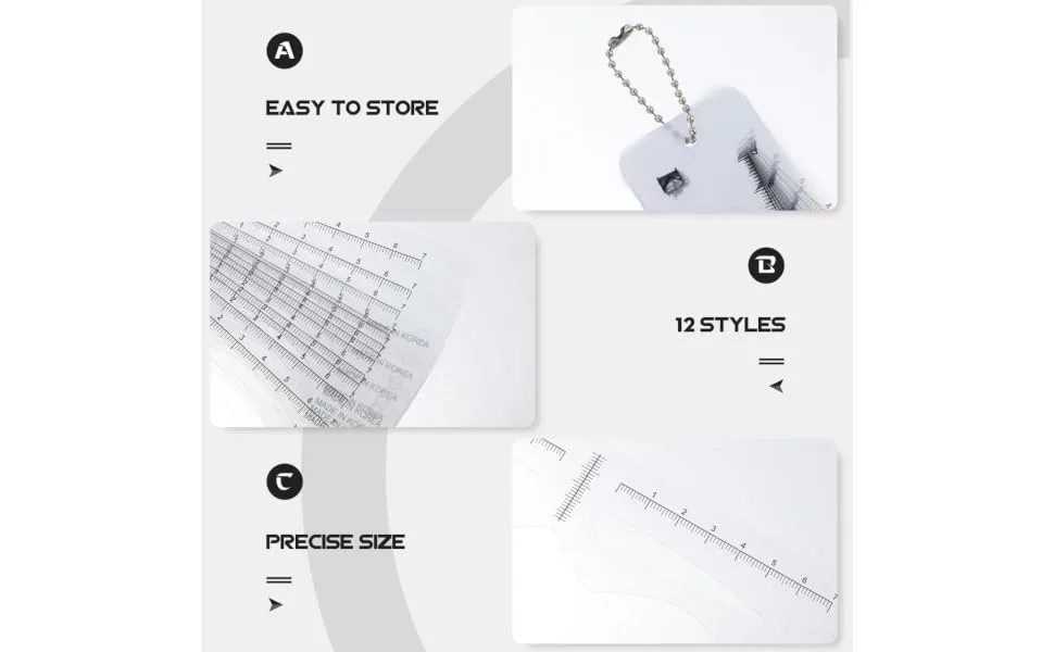 FOYTOKI 2 Sets Brow Molds White Eyebrow Tools Eye Brow Shaping Templates - product information 5