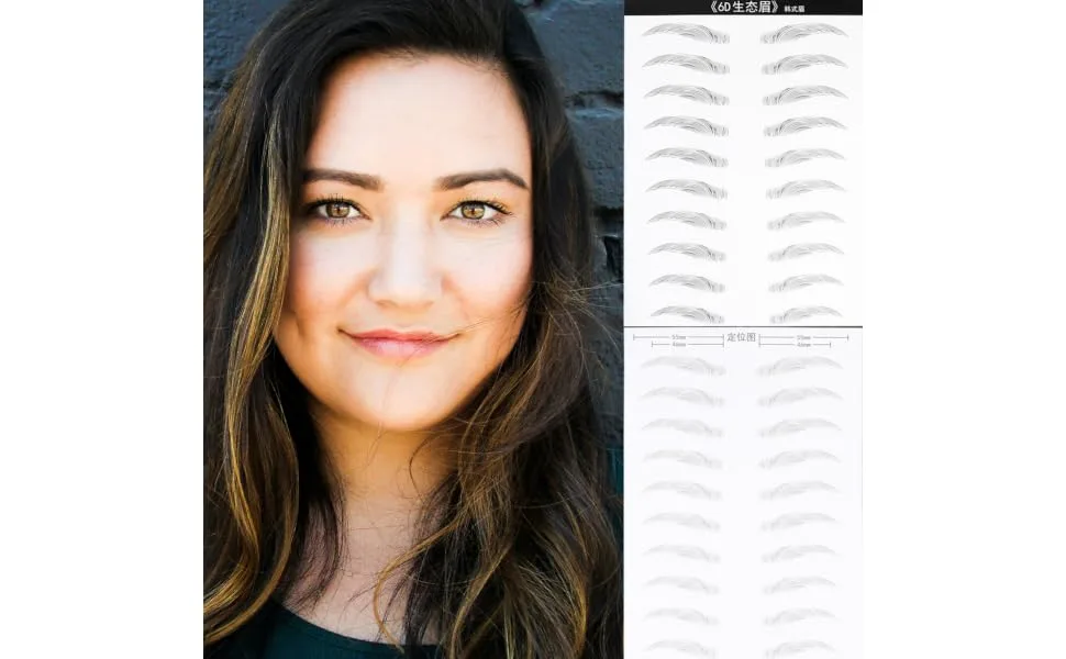 Gogogmee 2 Pairs 4d Imitation Eyebrow Makeup Brow Sticker Simulation Eyebrow Disposable 3d Makeup Tools - product information 1