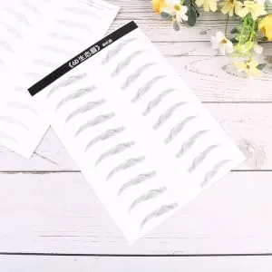 Gogogmee 2 Pairs 4d Imitation Eyebrow Makeup Brow Sticker Simulation Eyebrow Disposable 3d Makeup Tools - product information 5