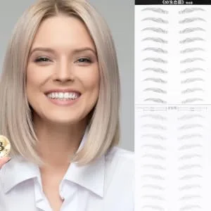 Gogogmee 2 Pairs 4d Imitation Eyebrow Makeup Brow Sticker Simulation Eyebrow Disposable 3d Makeup Tools - product information 6