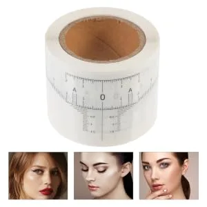 WOONEKY 2 Rolls Adhesive Brow Ruler Stickers Eyebrow Measuring Sticker Makeup Supplies White - product information 1