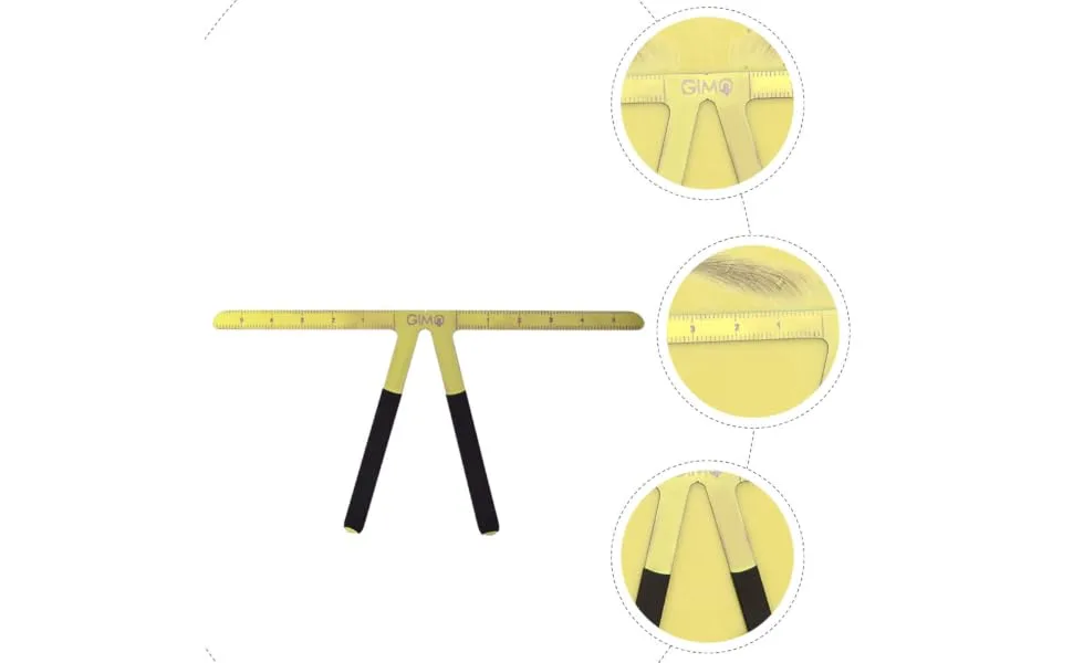 FOYTOKI Household Eyebrow Measure Tool Stainless Steel Triangle Ruler Nose Triangle Ruler 13.8x7cm Golden - product information 3