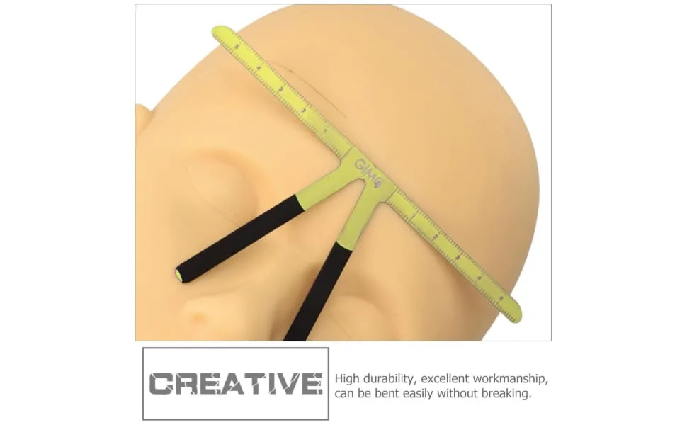 FOYTOKI Household Eyebrow Measure Tool Stainless Steel Triangle Ruler Nose Triangle Ruler 13.8x7cm Golden - product information 6