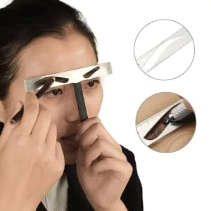 Gogogmee 1pc Eyebrow Tools Eyebrow Shapes Stencil Brow Stencils Template Positioning Ruler Stainless Steel Size 1 As Shown - product information 1